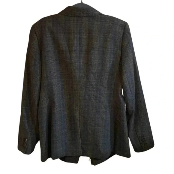 Lafayette 148 Heather One Button Eloquent Plaid Blazer Jacket Size 10 - Picture 5 of 7